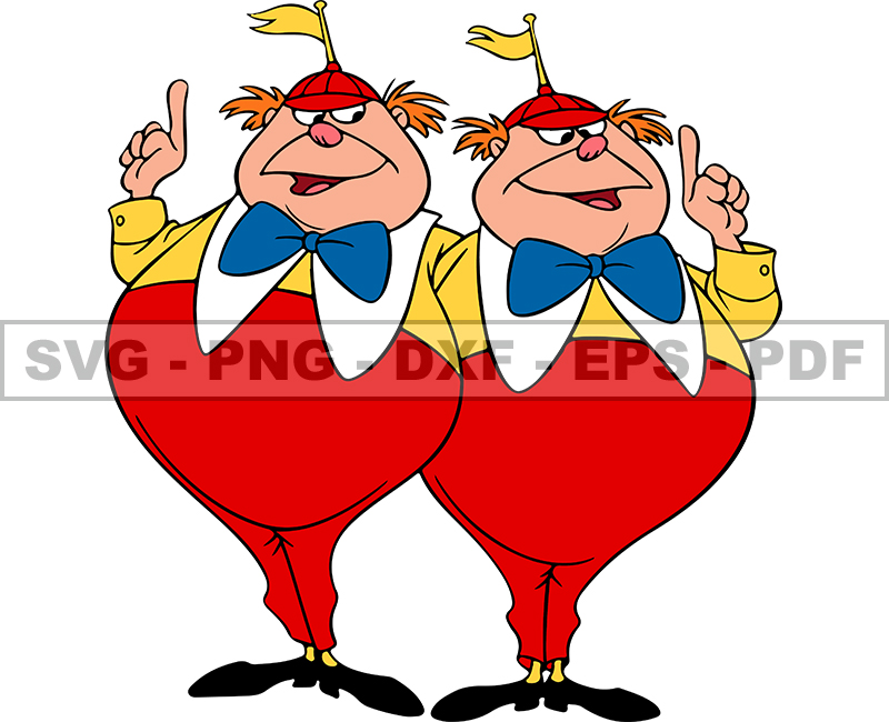 Tweedle Dee and Tweedle Dum Svg, Wonderland SVG, PNG Clip A Inspire