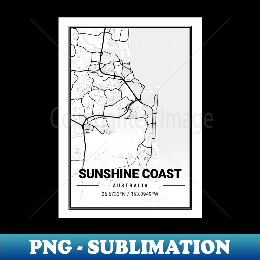 Sunshine Coast Light City Map - High-Quality PNG Sublimation | Inspire ...