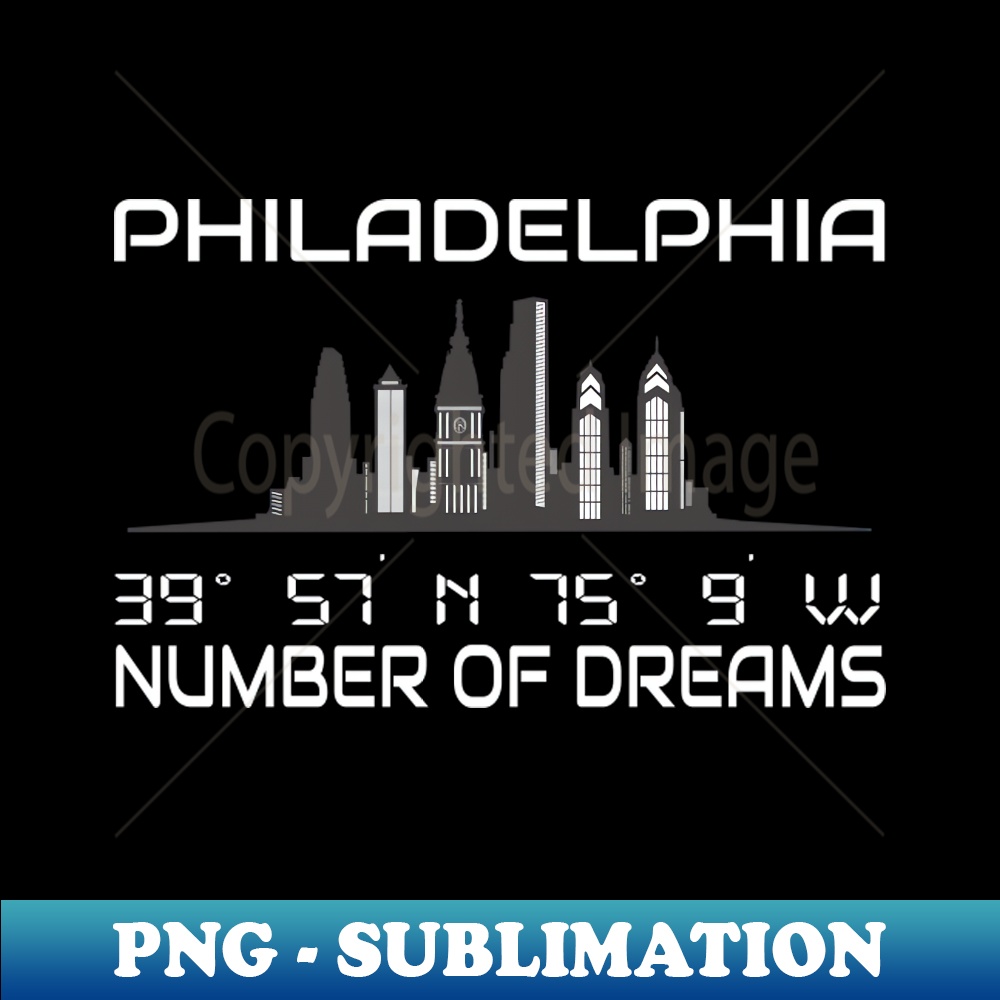 GPS Coordinates Philly City Philadelphia Skyline Premium S Inspire