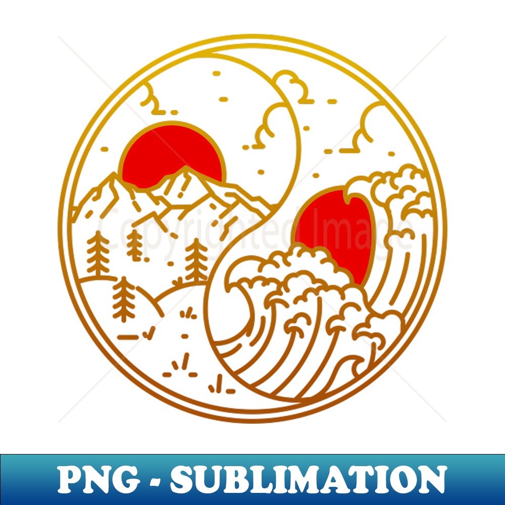 yin yang the balance of nature Vintage Sublimation PNG Dow Inspire
