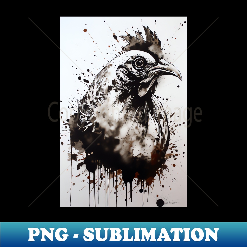 Chicken Shadow Ink Chicken Ink Painting - PNG Transparent Sublimation File - Un - Inspire ...