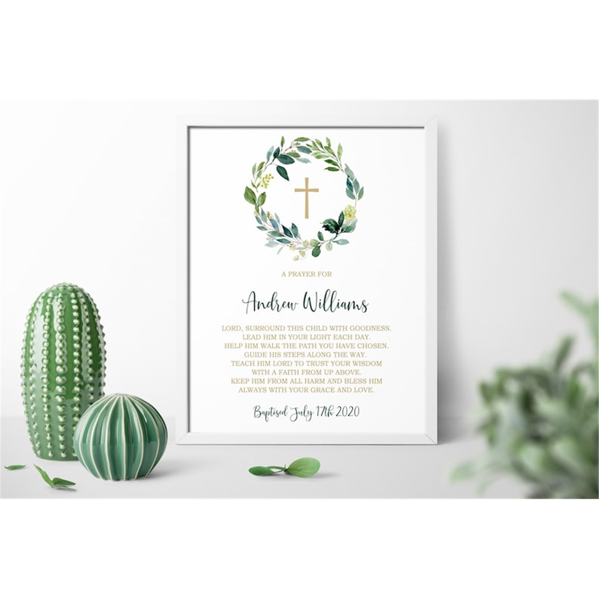 Baptism Prayer Sign for a Boy, EDITABLE Template, Personaliz - Inspire ...