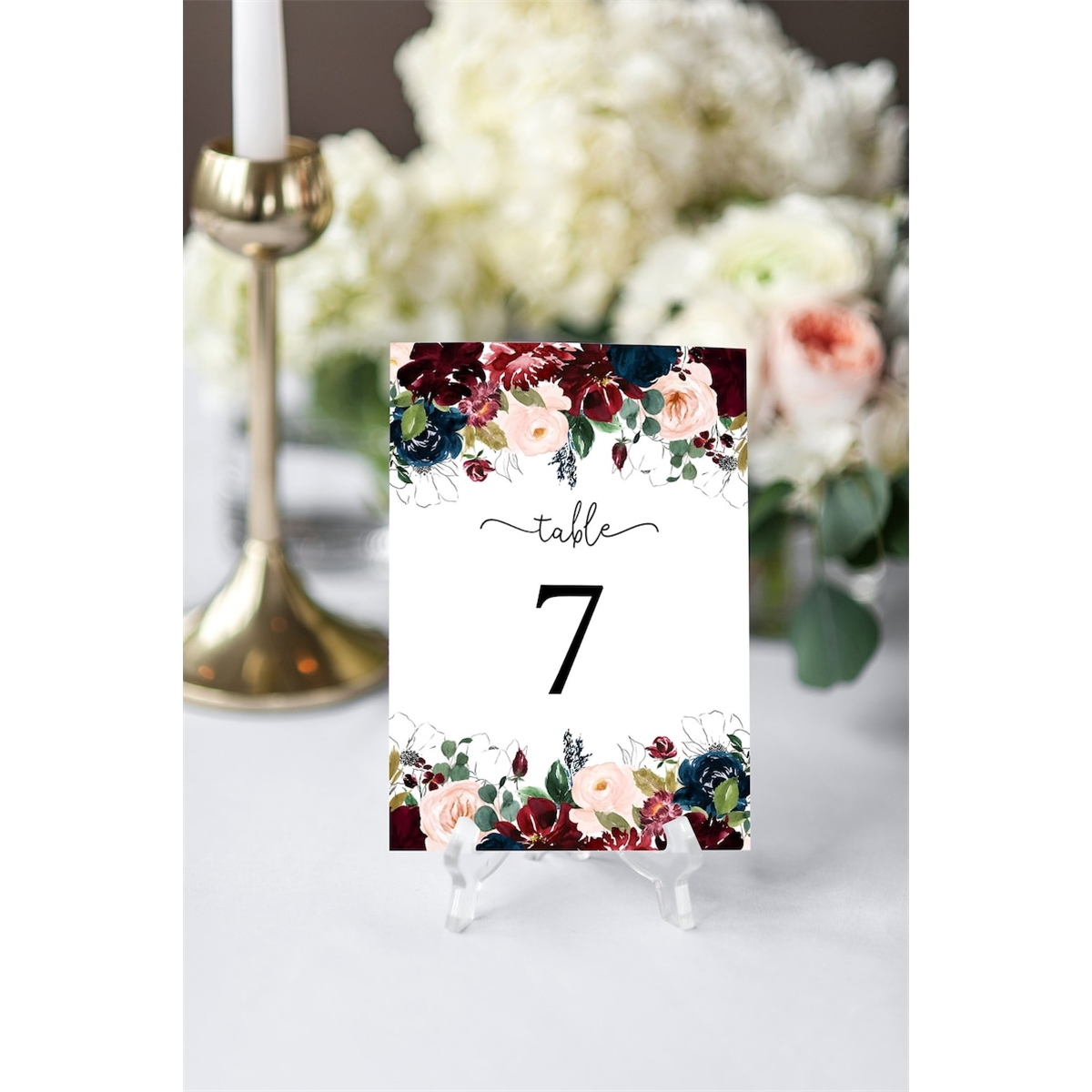 Burgundy & Blush Table Numbers, EDITABLE, Printable Floral S Inspire