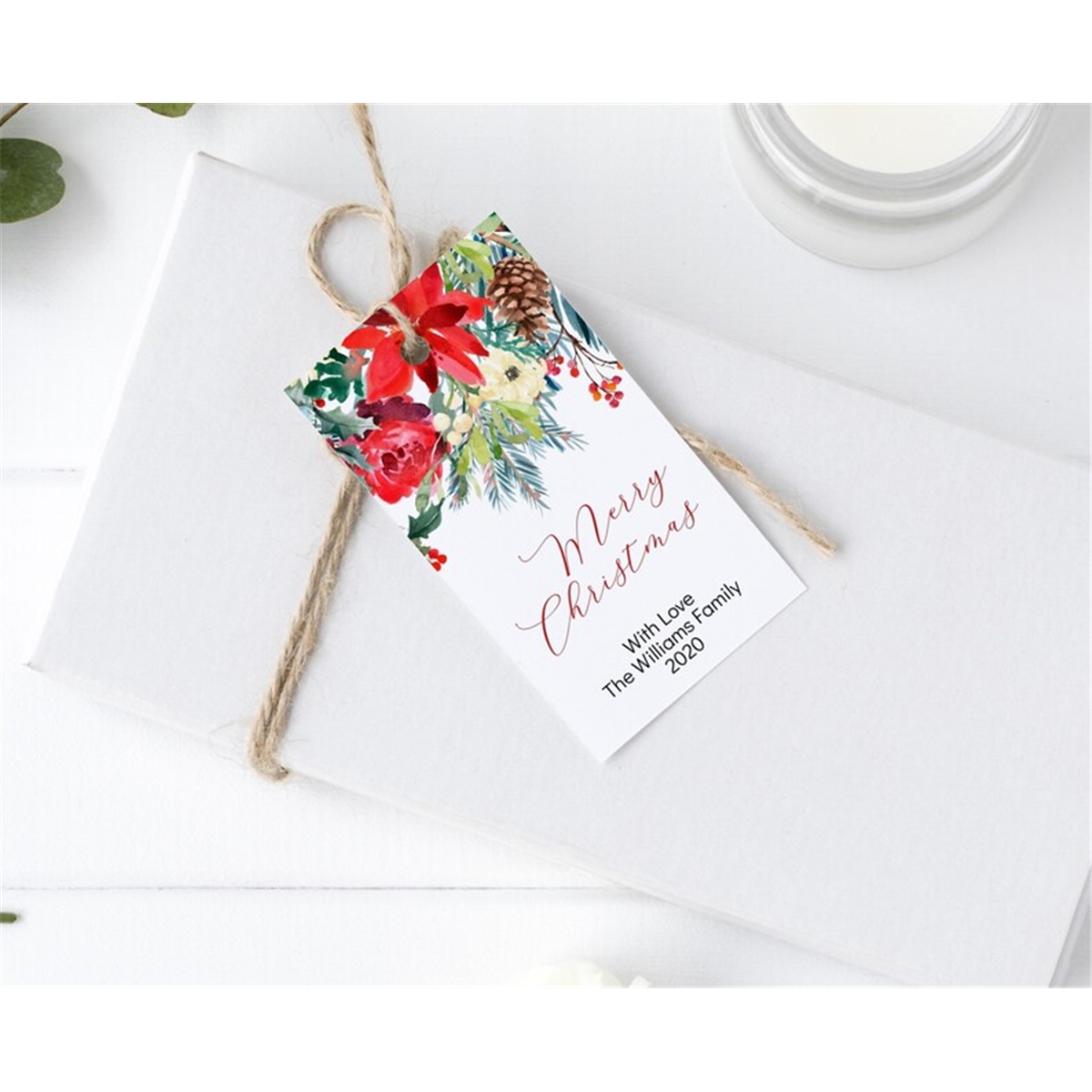 Rustic Christmas Gift Tag Template, EDITABLE, Printable Red - Inspire ...