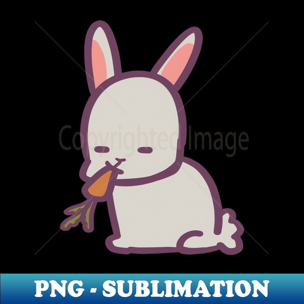 Grumpy Bunny Eating Carrot - PNG Transparent Sublimation Fil - Inspire ...