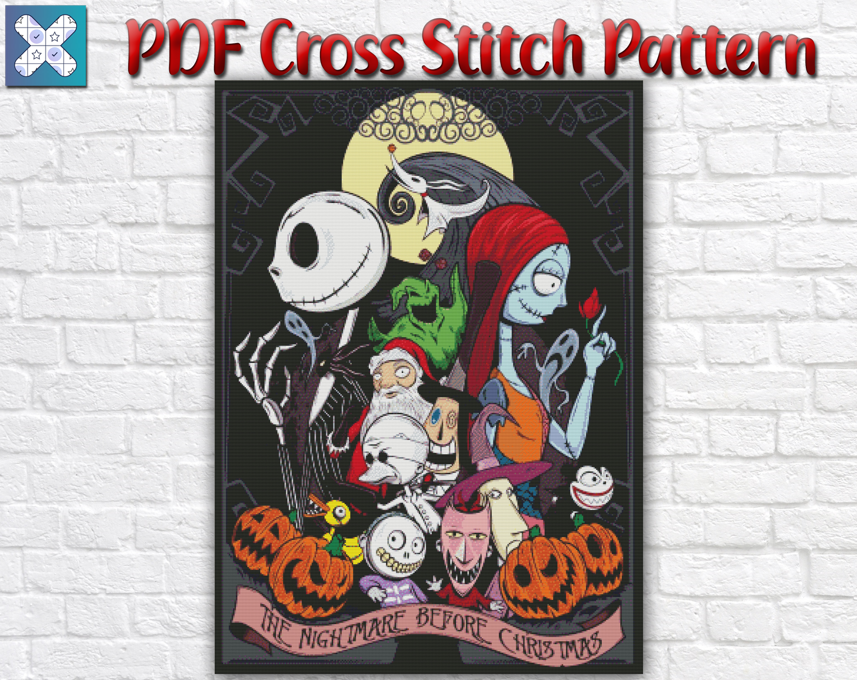 Nightmare Before Christmas Cross Stitch Pattern / Jack And S