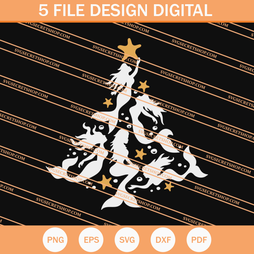 Mermaid Christmas Tree SVG, Mermaid Christmas SVG - Inspire Uplift