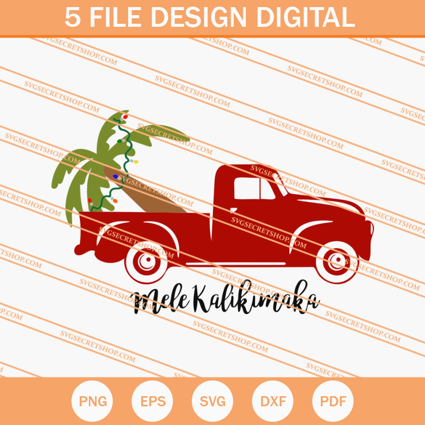 Red Truck Christmas Tree SVG, Red Truck SVG, Christmas SVG - Inspire Uplift