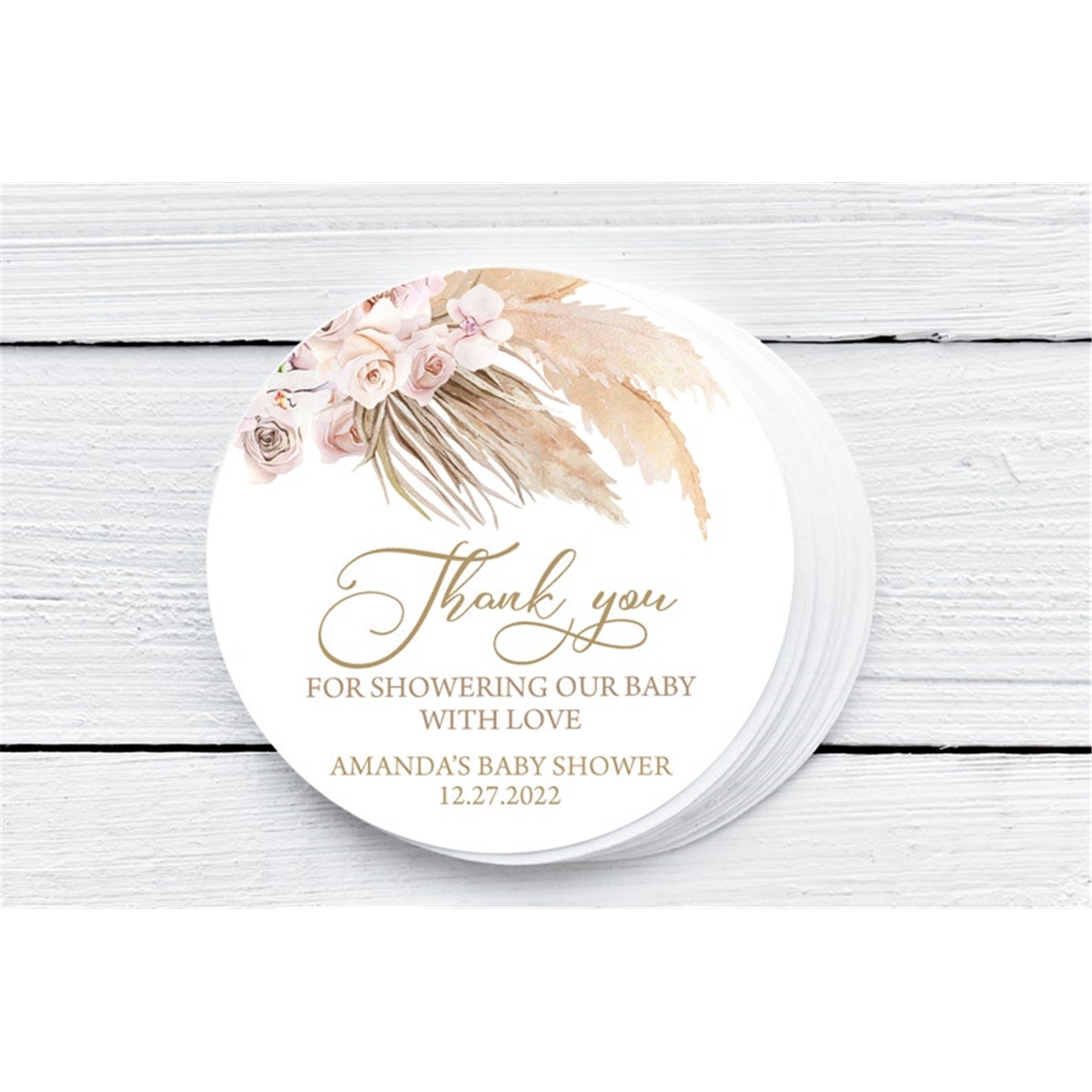EDITABLE Pampas Grass Baby Shower Favor Tag Bohemian Thank Y | Inspire ...