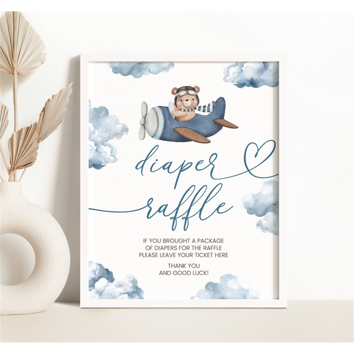 Airplane Bear Diaper Raffle Sign Bear on a Plane We Can Bear | Inspire ...