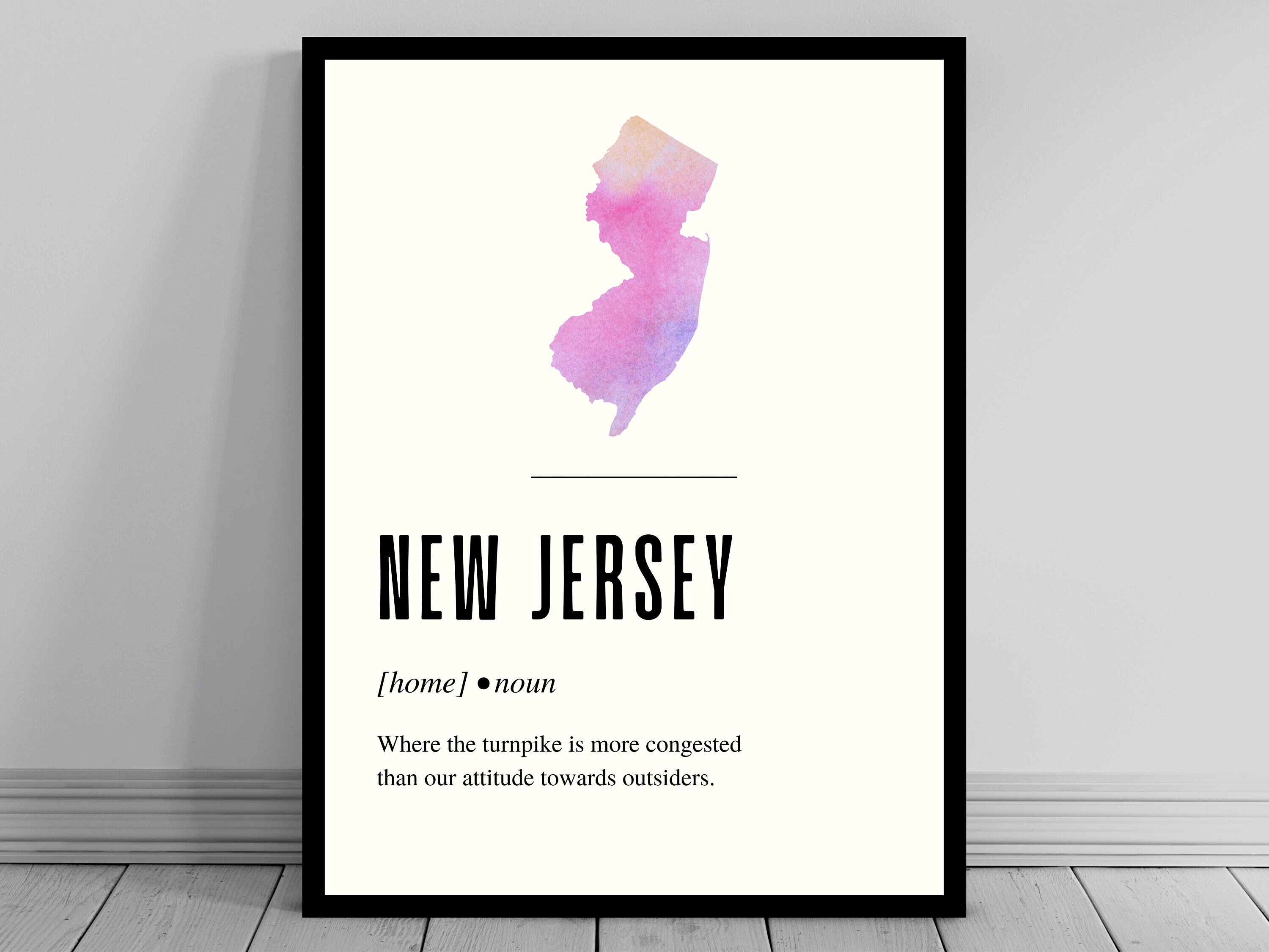 Funny New Jersey Definition Print New Jersey Poster Minima Inspire Uplift