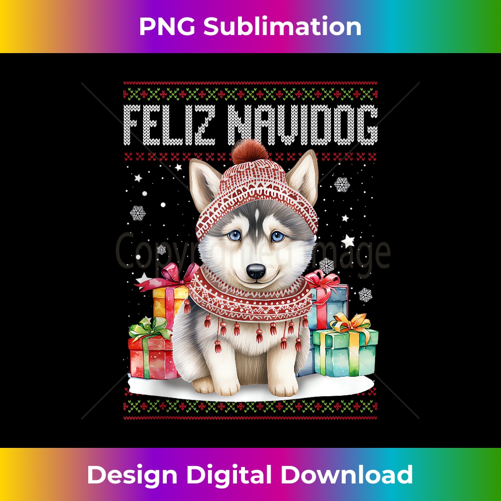 Husky Dog Feliz Navidog - Feliz Navidad cute puppy Christmas - Inspire ...