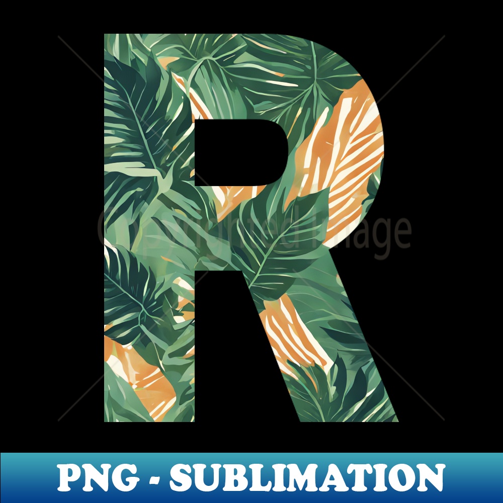 A pattern of vintage tropical leaves filling the letter R - | Inspire ...