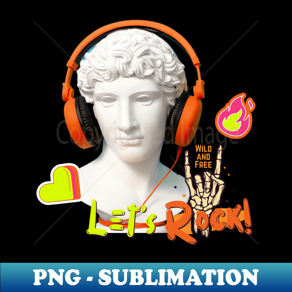 Lets ROCK DAVID meme statue PNG Transparent Sublimation De Inspire