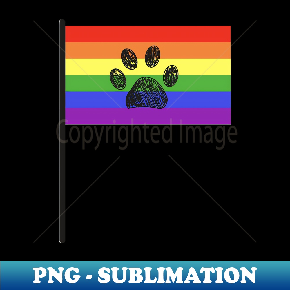 Rainbow pride flag lgbt with black paw print - Exclusive Sub - Inspire ...