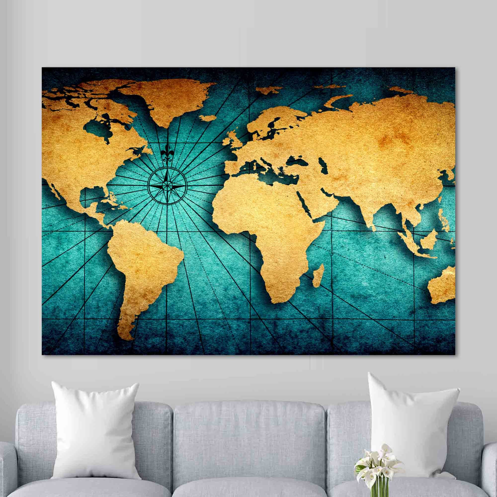 Wall art Old World Map, Old Map Canvas Art, Old World Map C Inspire