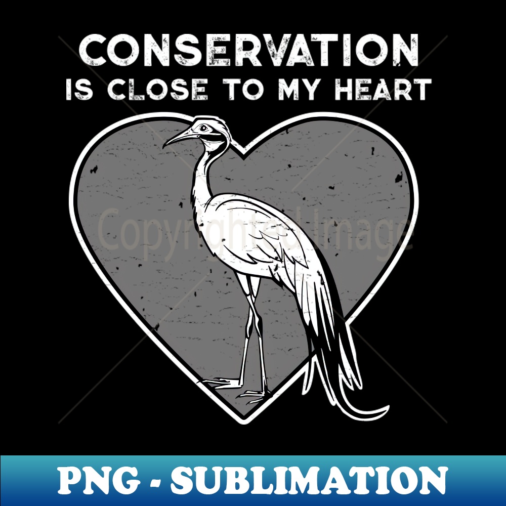 Blue Crane Conservation Heart - PNG Transparent Digital Down - Inspire