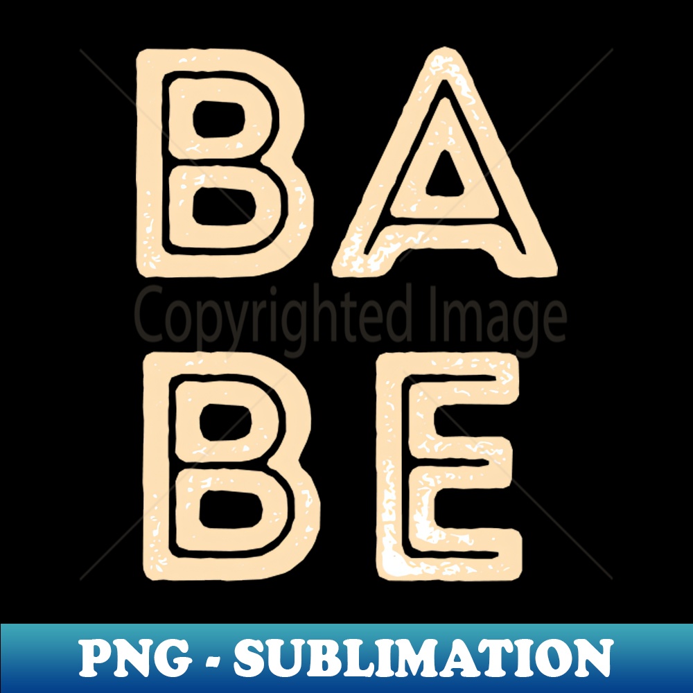 Rustic Capital Letters Word BABE in Cream - Premium PNG Subl - Inspire ...