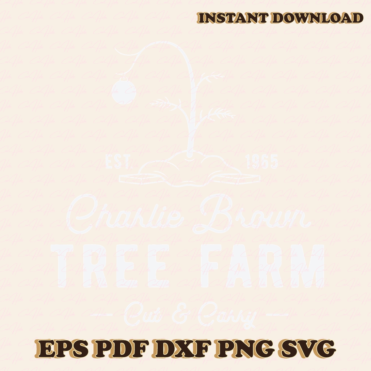 Charlie Brown Christmas Tree Farm Cute And Carry SVG File Inspire Uplift