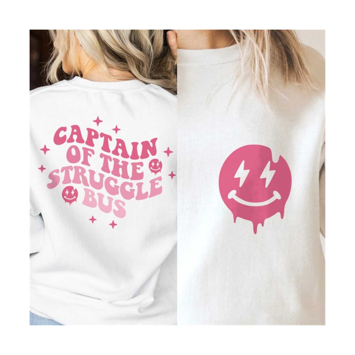 Khaki CAPTAIN Of THE STRUGGLE BUS Graphic Sweatshirt