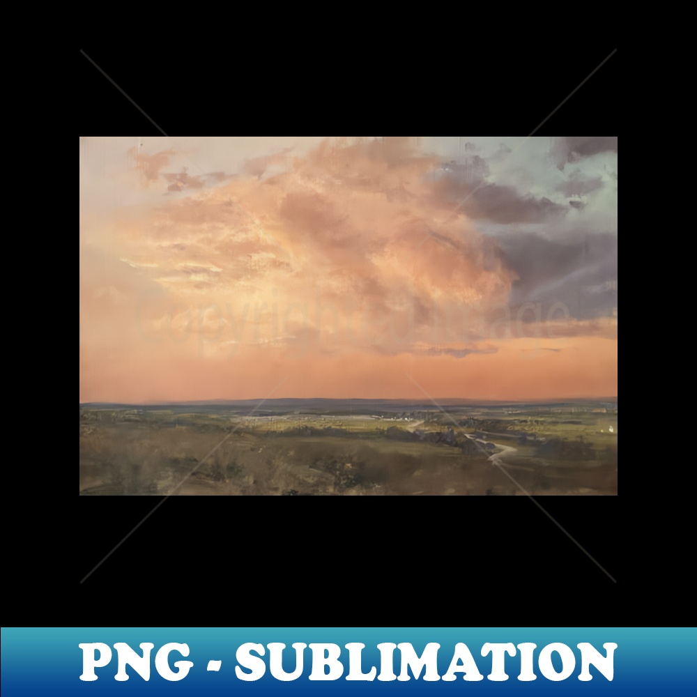 Dark Sunset Sky Oil Painting - PNG Transparent Digital Downl - Inspire ...