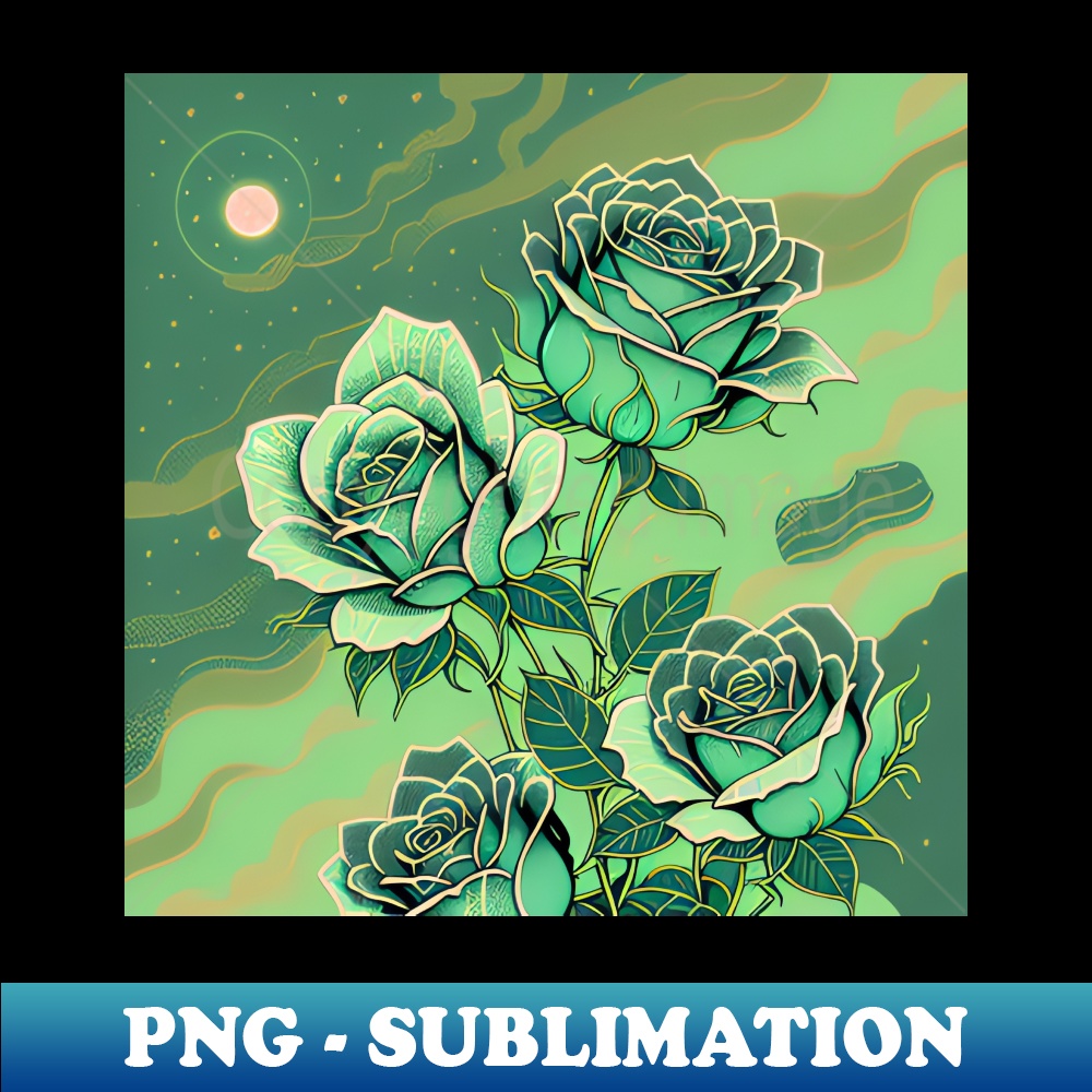Emerald Roses - PNG Transparent Digital Download File for Su | Inspire ...
