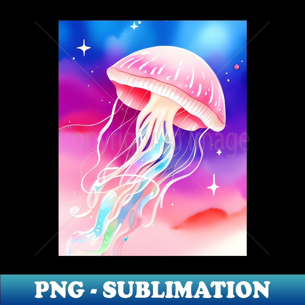 Pink Jellyfish Vintage Sublimation PNG Download Stunning Inspire