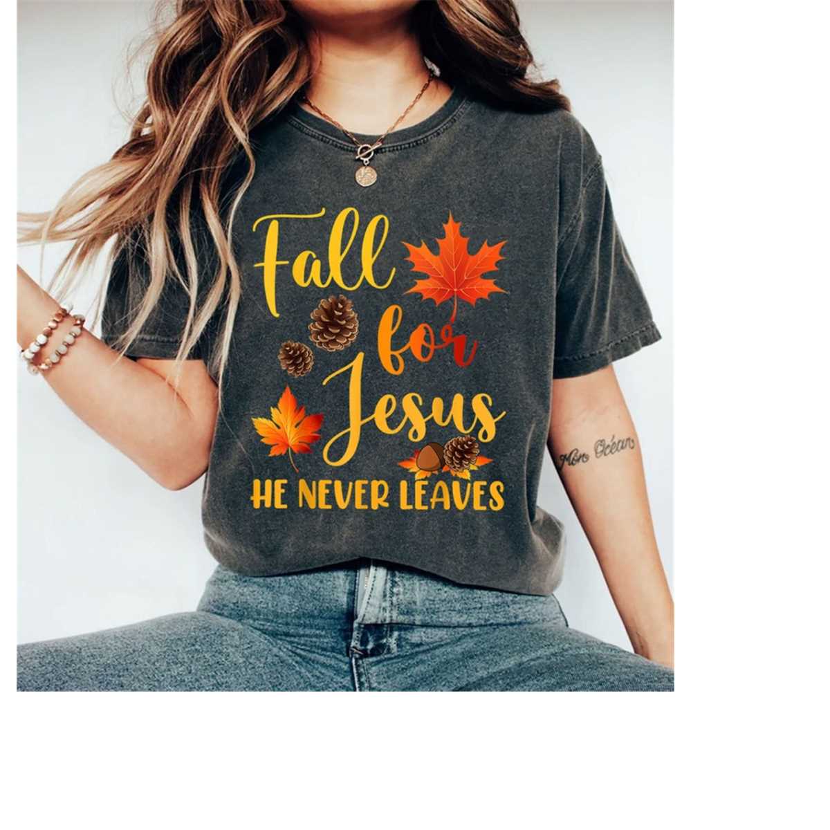 Fall For Jesis Fall For Jesus He Never Leaves Shirt, Womens Fall Shirt, Fal | Inspire ...