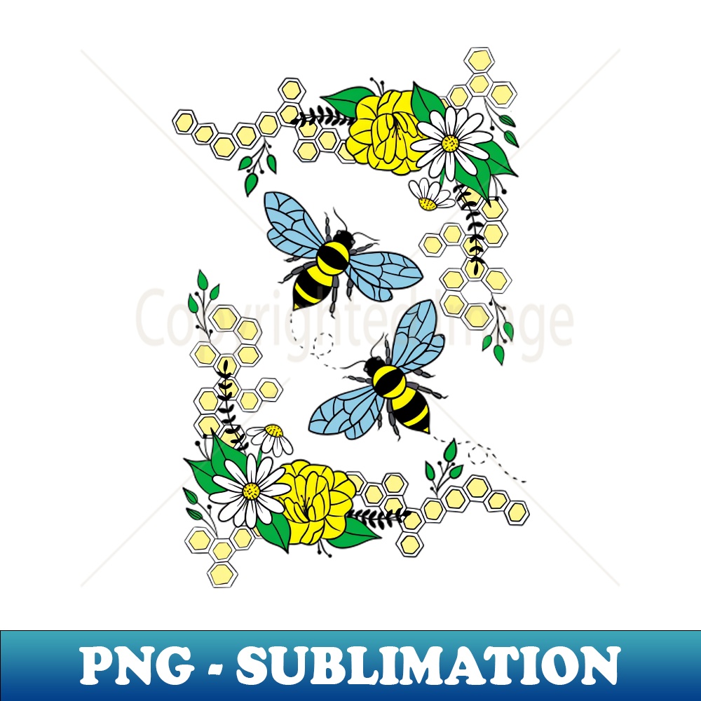 Honey Bee and Flowers - Signature Sublimation PNG File - Fas | Inspire ...