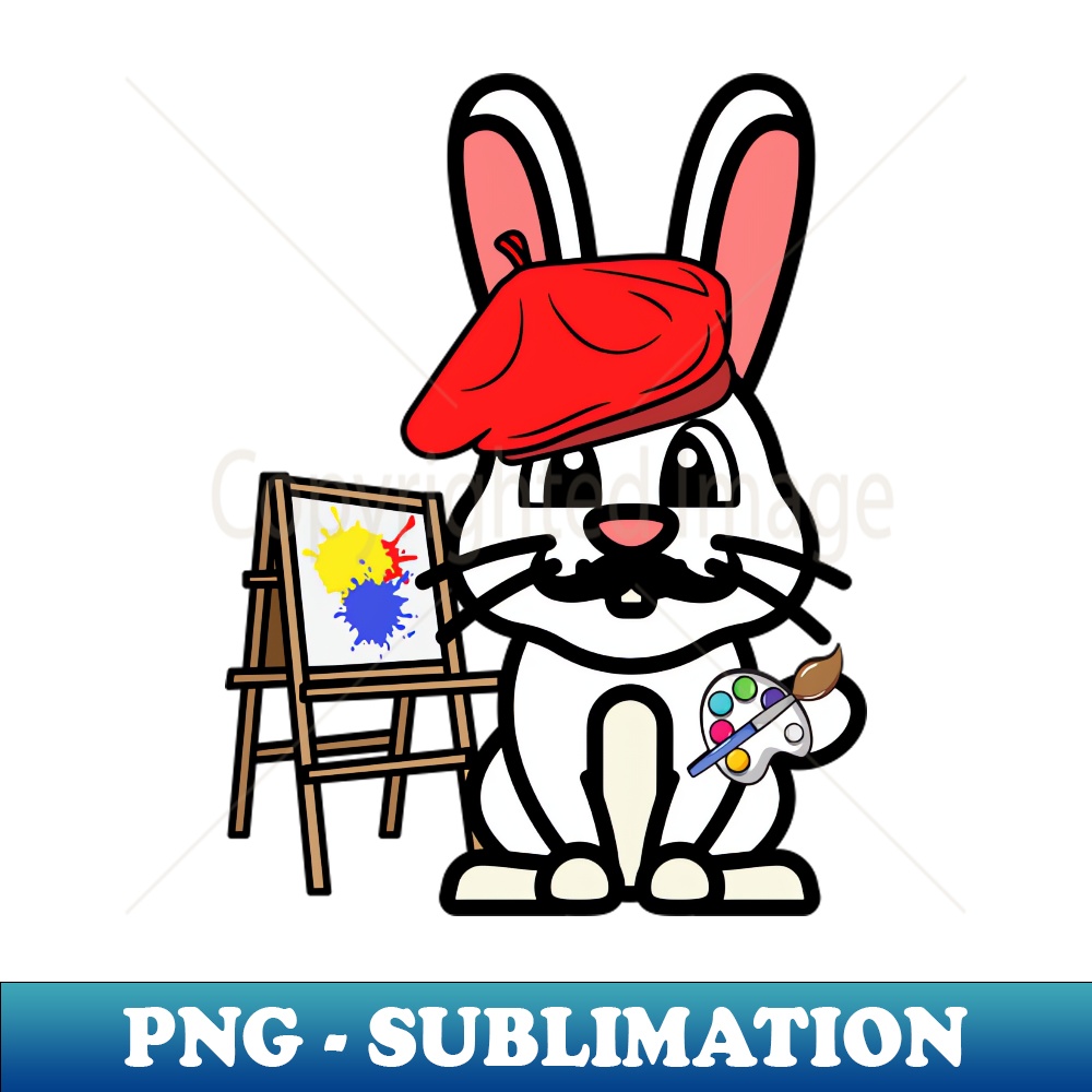 Cute Rabbit is a painter - Exclusive PNG Sublimation Downloa | Inspire ...