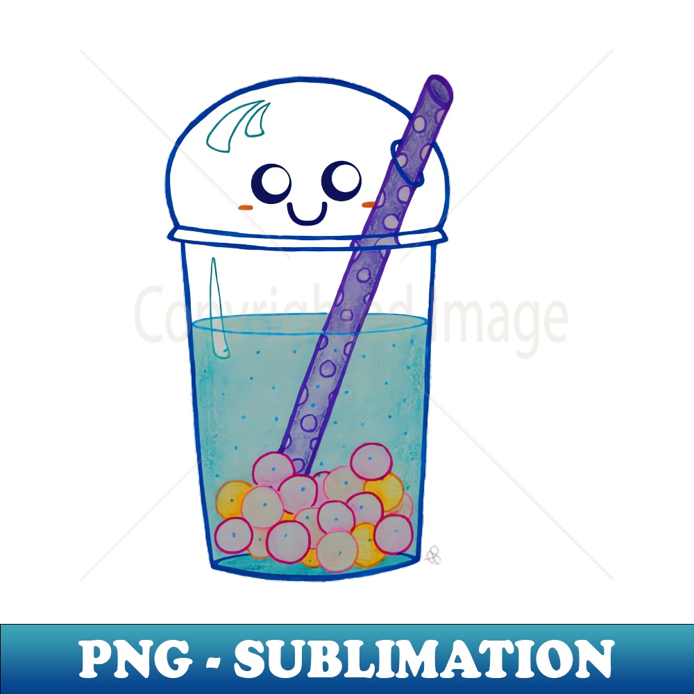 Happy Boba - Kawaii Blue Bubble Tea with a Straw - Exclusive | Inspire ...