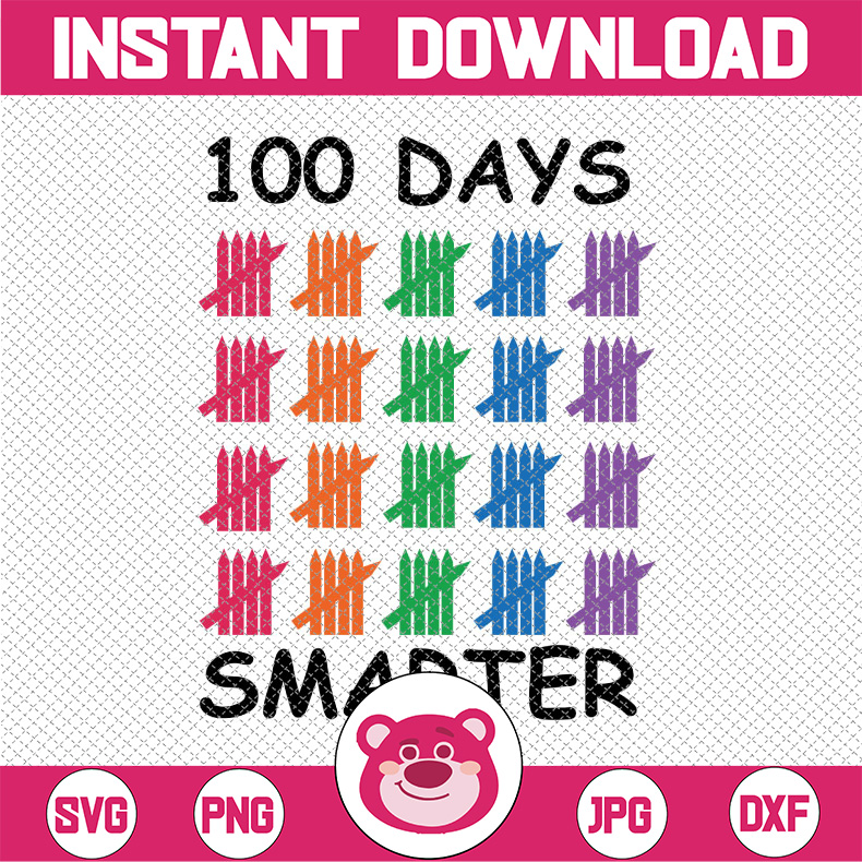 100 Days Smarter Svg, 100th Day Of School svg Svg, Colored | Inspire Uplift