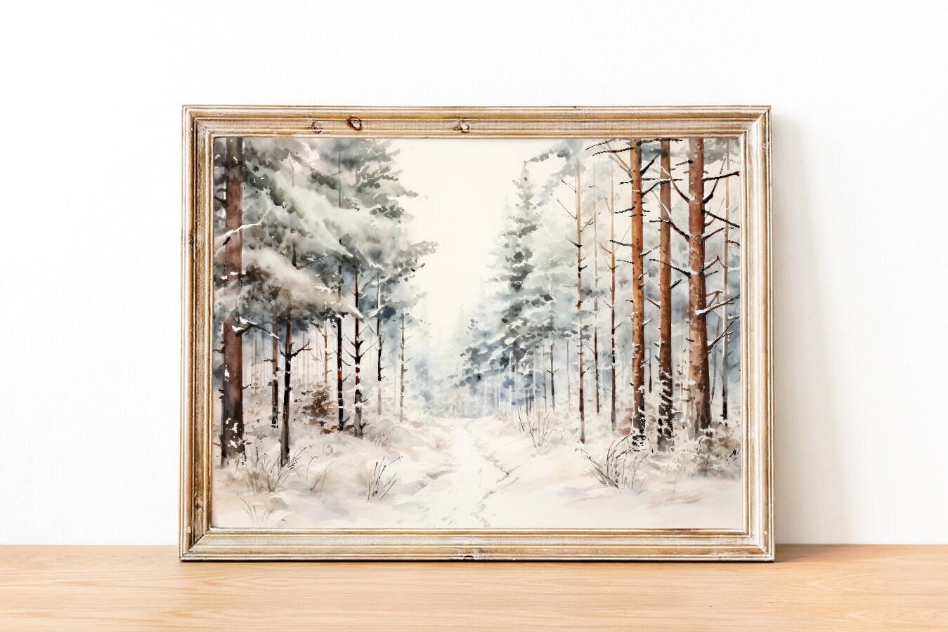 Winter Landscape Print, Winter Scene, Printable Winter Fores - Inspire ...