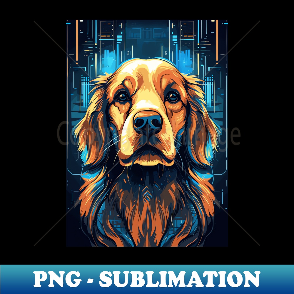 Cyberpunk Golden Retriever Dog Breed Futuristic - Signature | Inspire ...