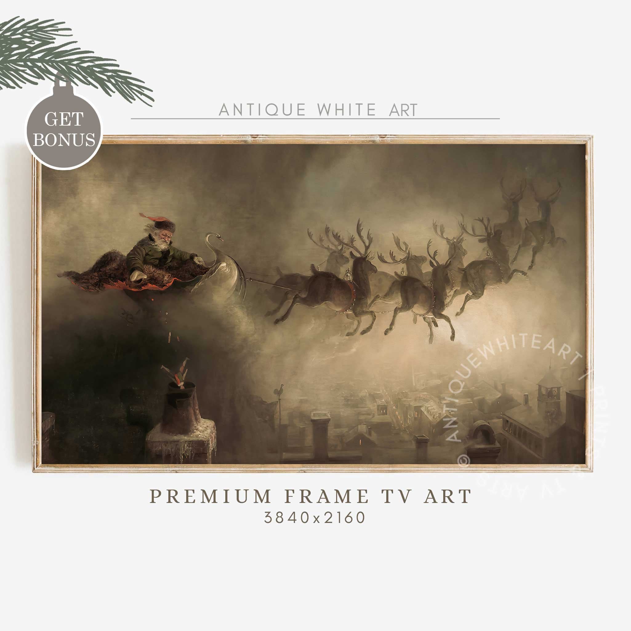 Vintage Christmas Samsung Frame Tv Art Santa S Sleigh Art F Inspire