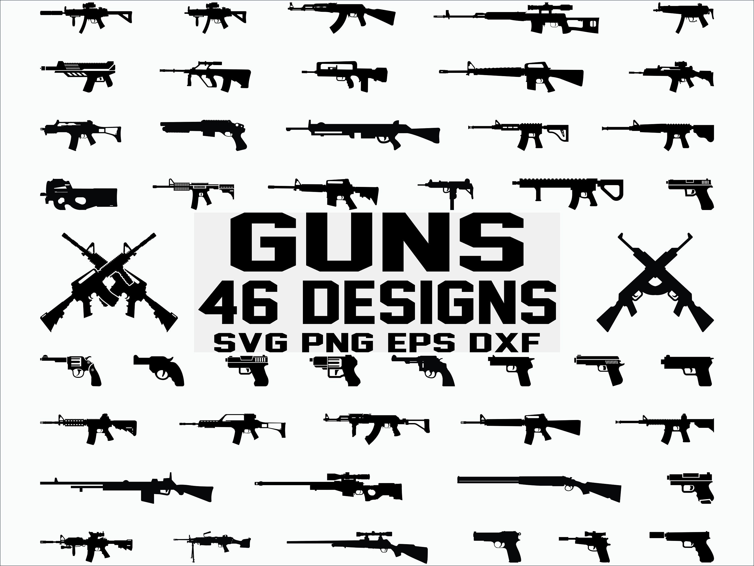 Guns SVG, Military Weapon svg, Pistol Svg, Weapon svg Inspire Uplift