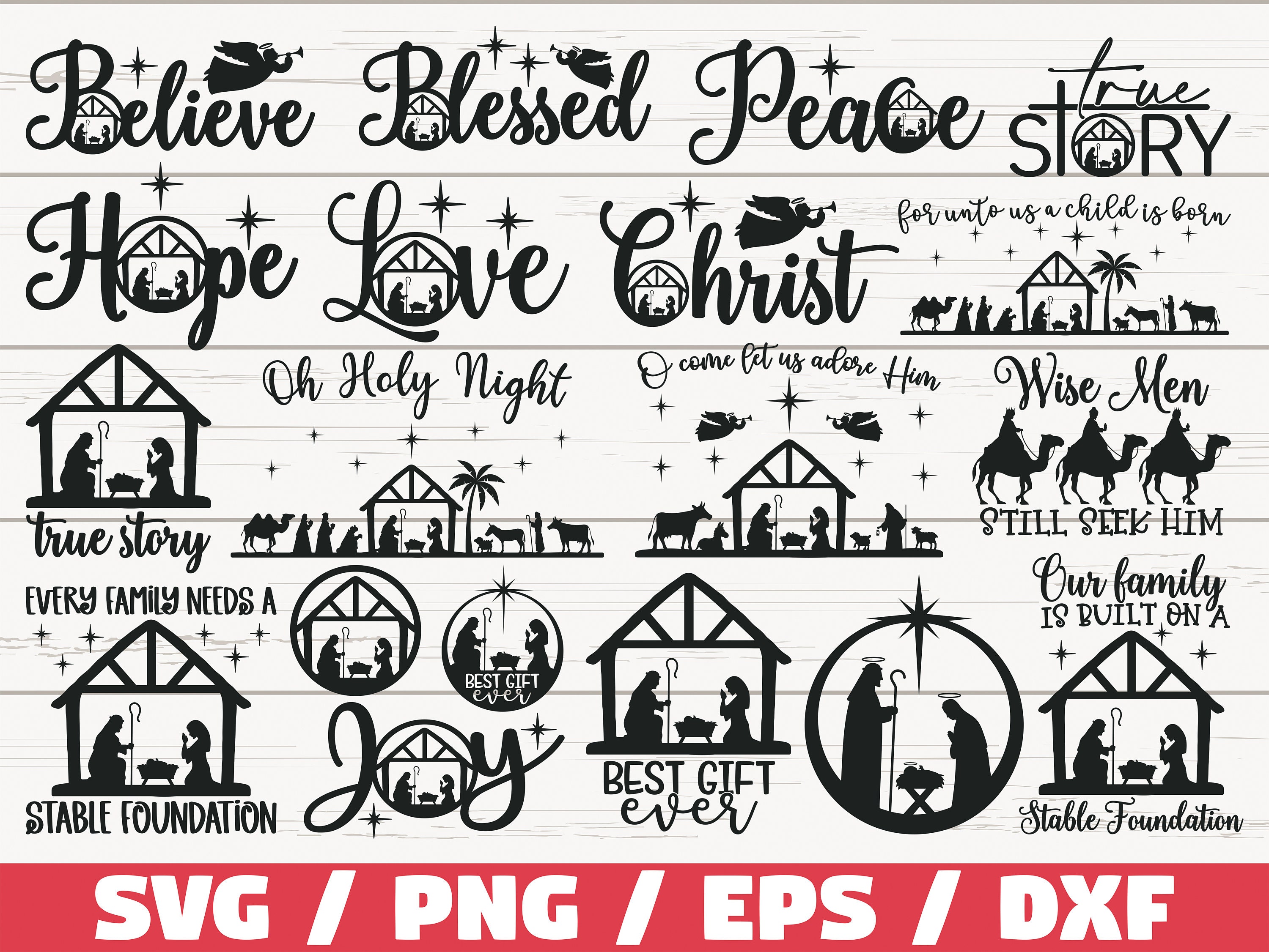 Nativity SVG Bundle, Cut File, Cricut, Commercial use - Inspire Uplift