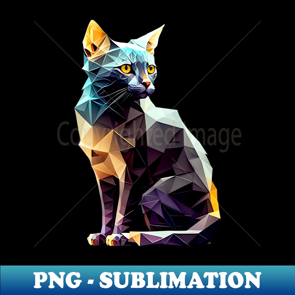 Geometric Cat No 1 Light Background on a no fill background | Inspire ...