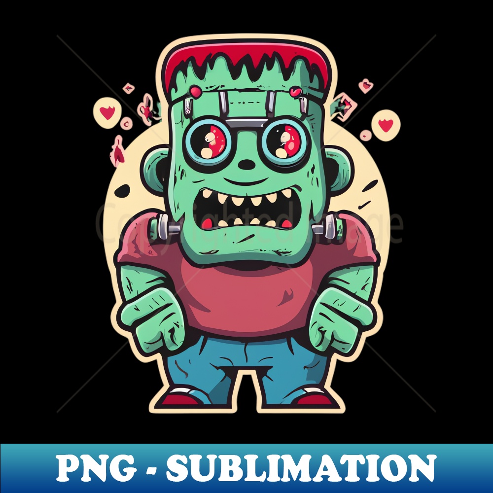 Frankenstein Cute Mascot Vector T-Shirt Design - PNG Transpa - Inspire ...