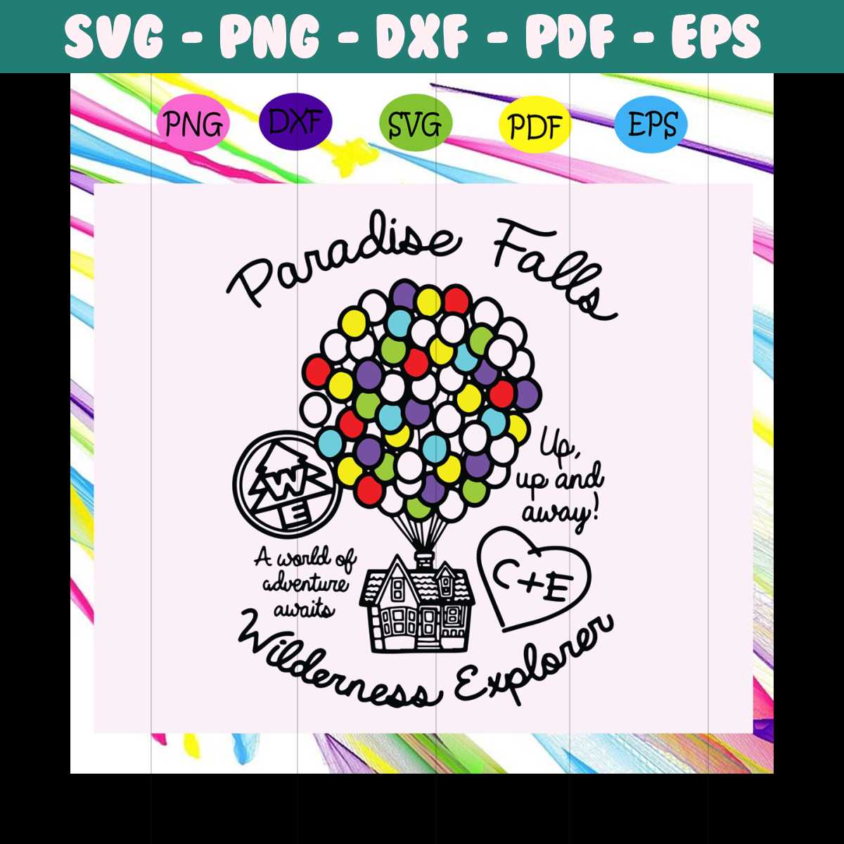 Disney pixar up colorful balloon svg, colorful balloon, disn - Inspire 