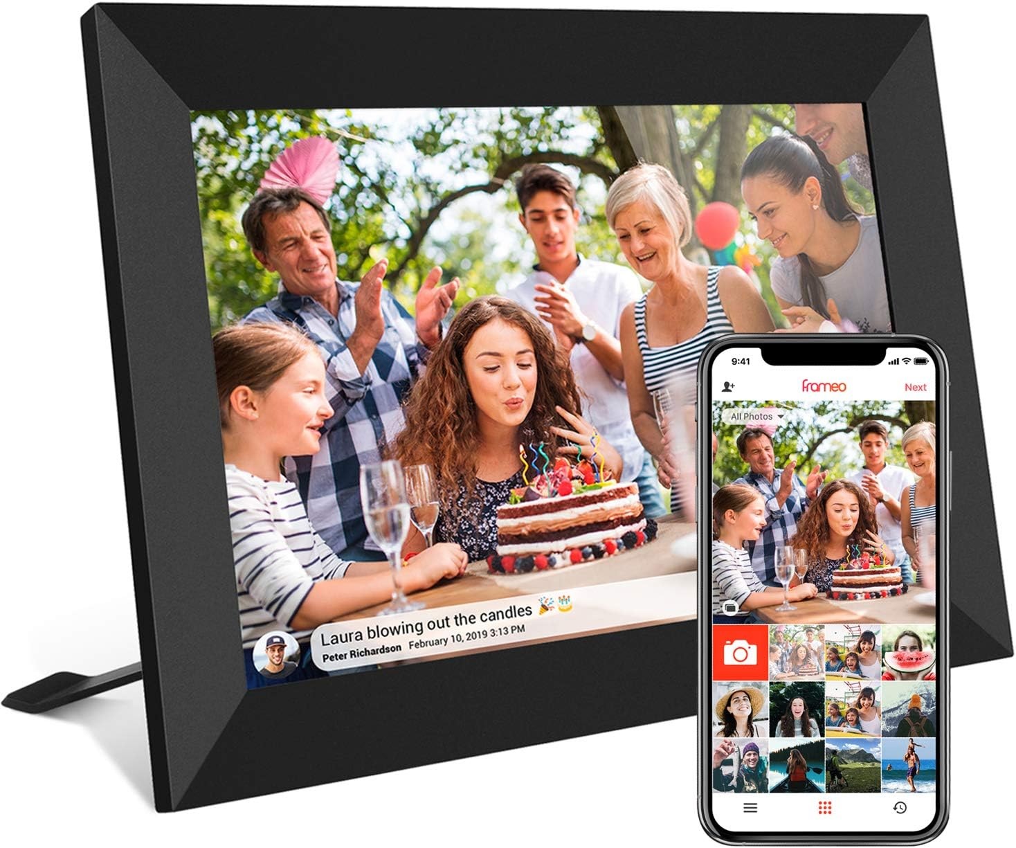 Smart Electronic Image Album for Gift, Digital Photo Frame WIFI Frameo, HD Touch Screen Digital Picture Frame