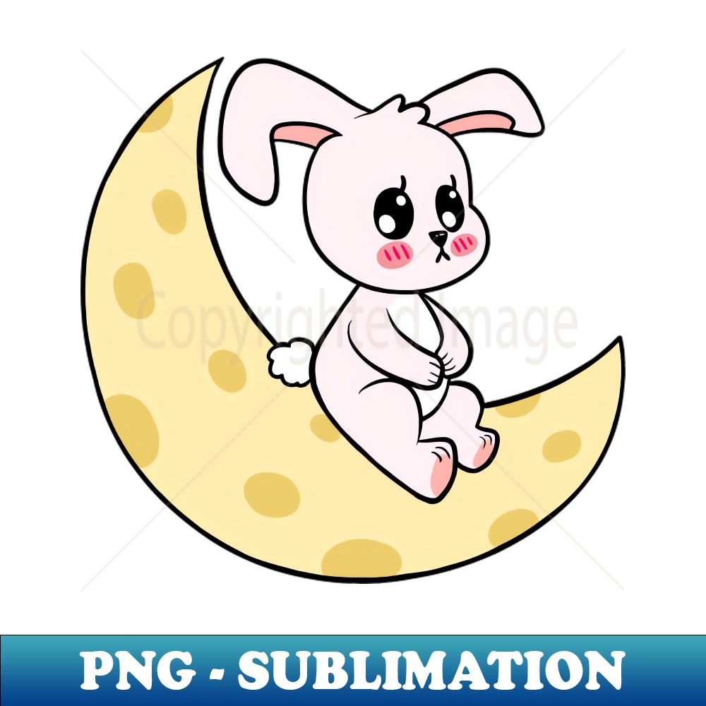 Bunny moon PNG Transparent Sublimation Design Unlock Vib Inspire