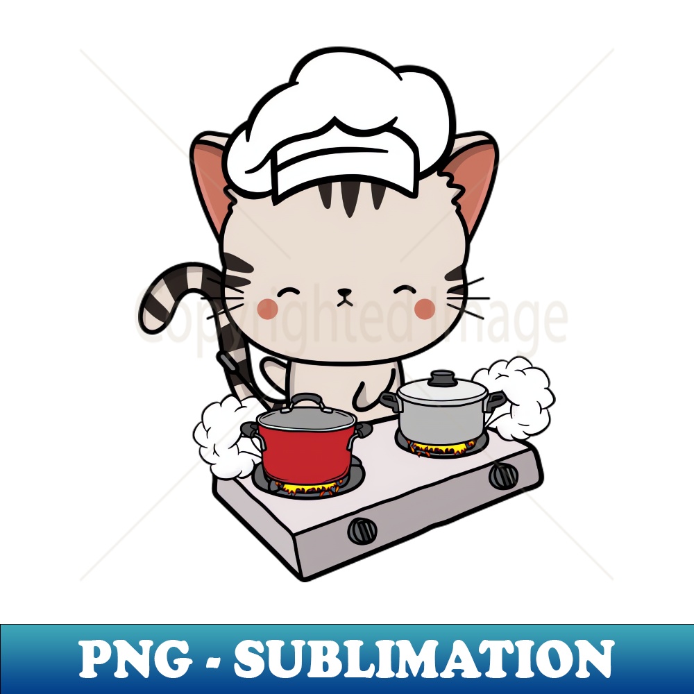 Funny Tabby Cat is cooking - PNG Transparent Sublimation Des - Inspire ...