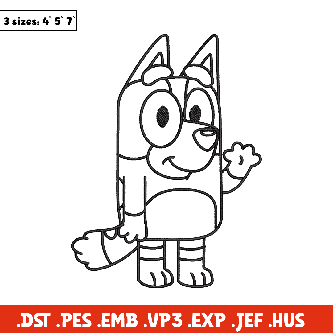 Dad Bluey Coloring Pages Embroidery, Bluey Embroidery, Embro - Inspire