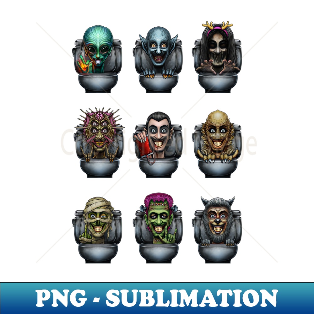 Horror toilet Monster pack 5 - PNG Transparent Sublimation F - Inspire ...