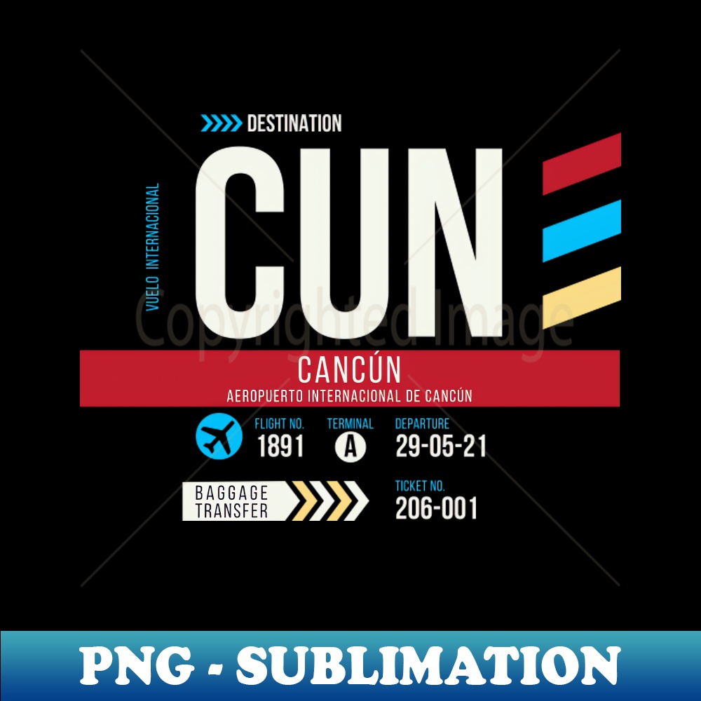 Cancun CUN Airport Code Baggage Tag PNG Transparent Sublim Inspire cancun-cun-airport-code-baggage-tag-png-transparent-sublim-inspire