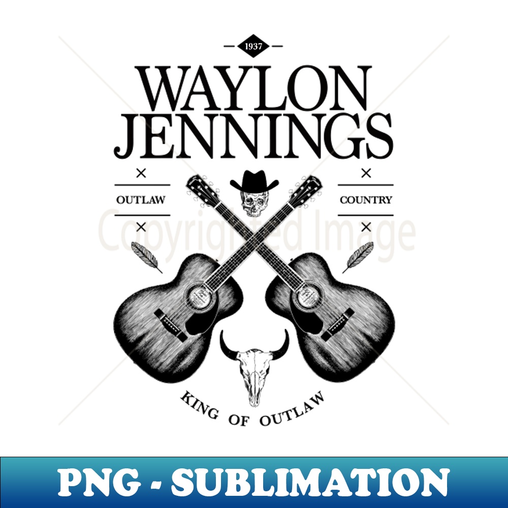 Waylon Jennings Acoustic Guitar Logo - Modern Sublimation PN - Inspire ...