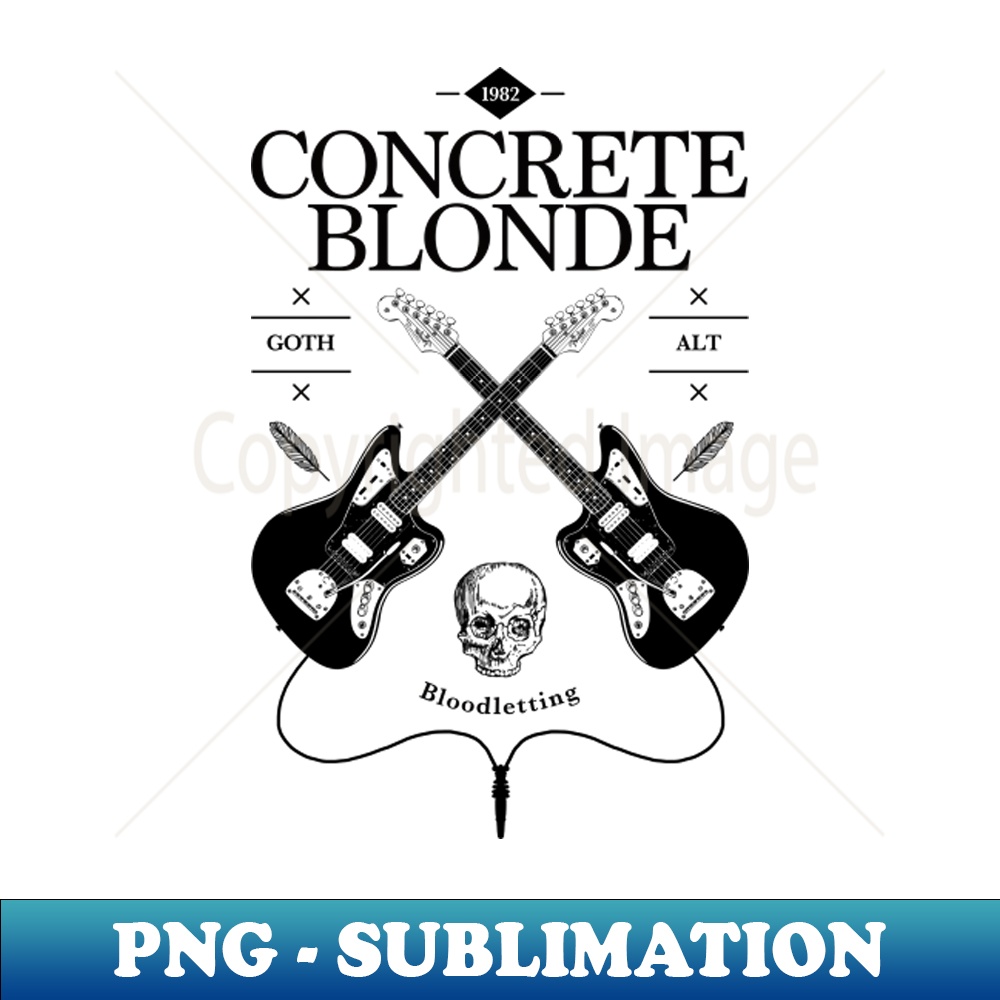 Concrete Blonde Guitar Vintage Logo PNG Transparent Sublim Inspire
