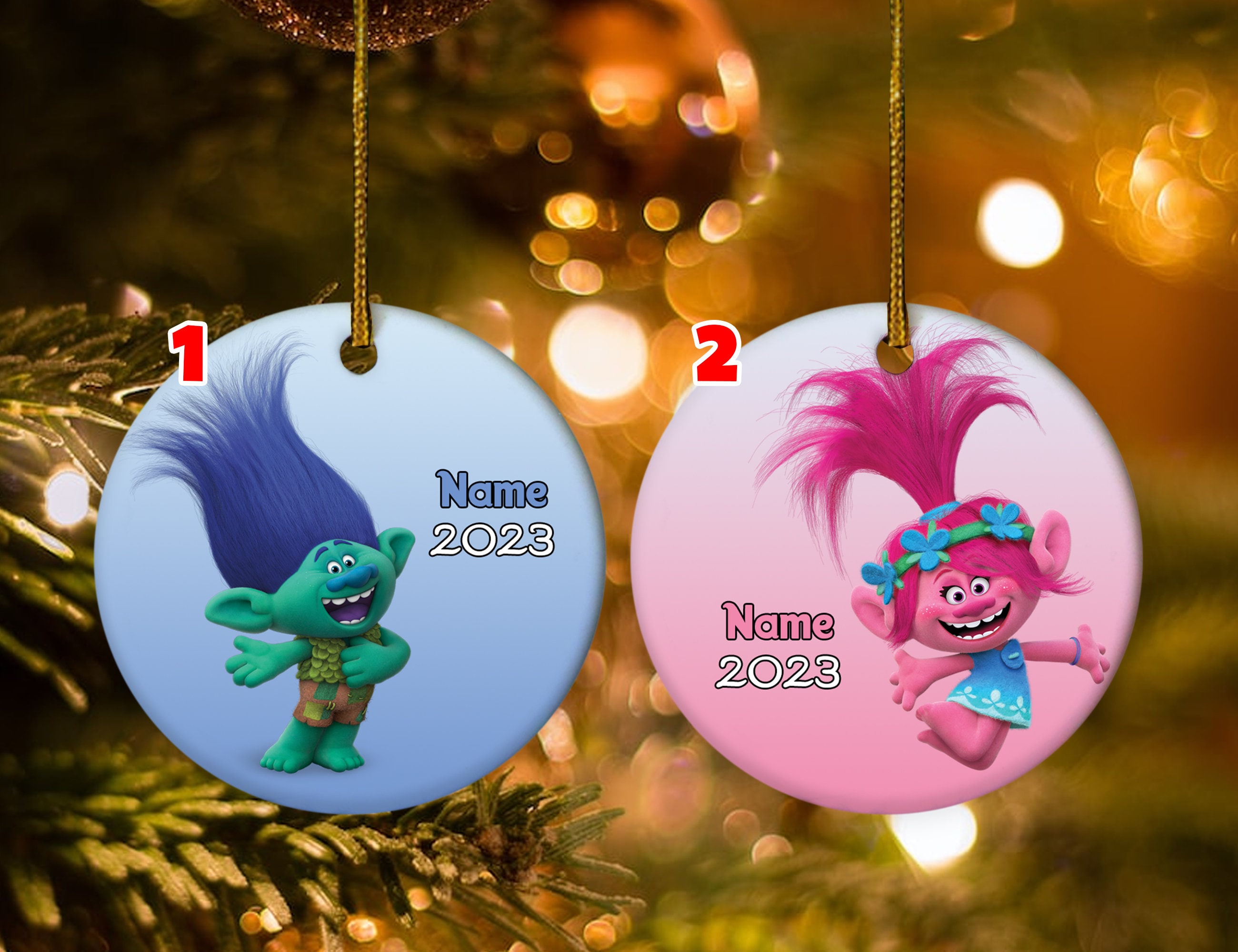 Trolls Christmas Ornament, Personalized Trolls Ornament, Cha | Inspire ...