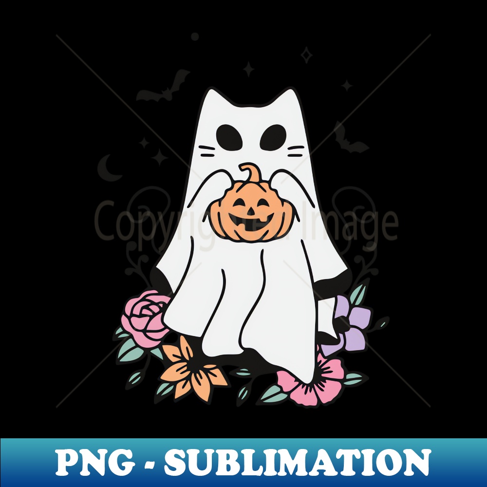Halloween Ghost Cat Cute Cat - Professional Sublimation Digi | Inspire ...